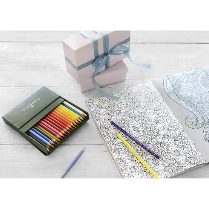 Crayons Polychromos - FABER-CASTELL - Coffret de 36 - Mine Ø 3,8 mm - Bois de cèdre rose - Vernis écologique-0