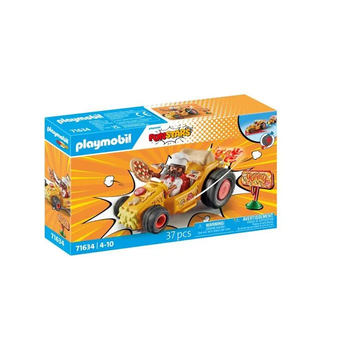 Playmobil 71634 - Kart Pizzaïolo - Moteur rétractable - 1 personnage - 36 accessoires - Multicolore-0