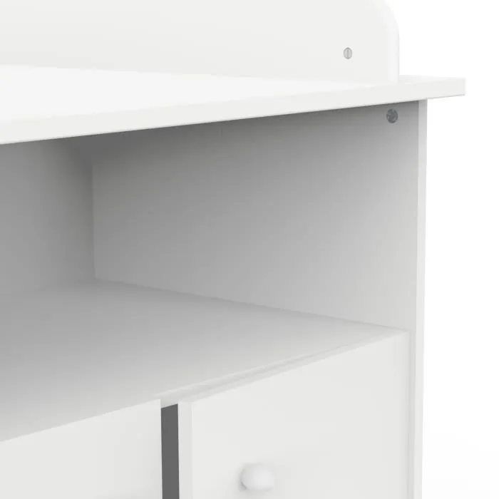 Commode à langer 2 portes, 1 niche - HELICIA - Blanc mat - 79,6 x 70 x 94,4 cm - DEMEYERE-2