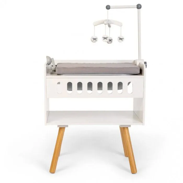 Table à Langer pour Poupée - Luxe - Commode en Bois - Baignoire - Matelas en Mousse - Rangement-2