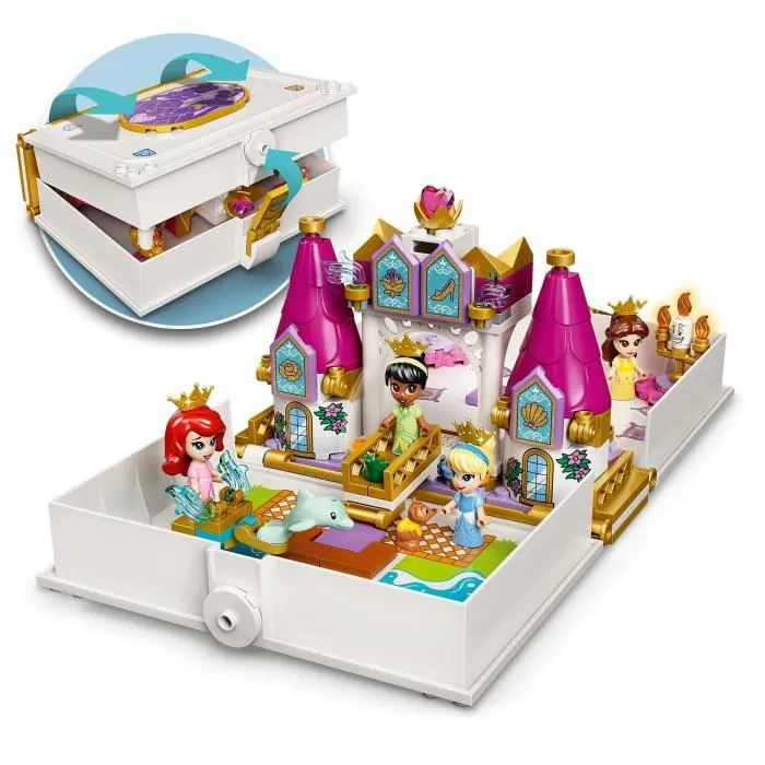 LEGO® 43193 Disney Les Aventures d’Ariel, Belle, Cendrillon et Tiana dans un Livre de Contes, Disney Princesses-1
