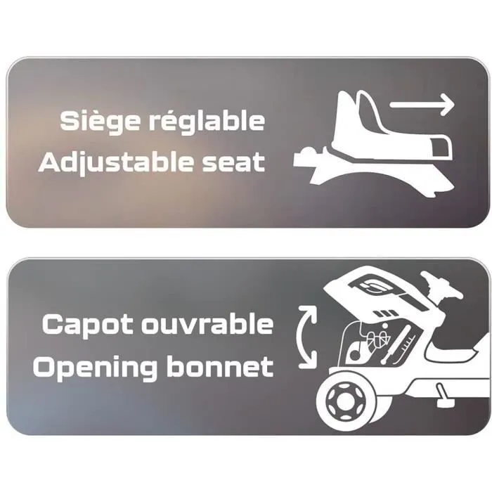 Tracteur à pédales Farmer XL + Remorque - SMOBY - Noir - 90% Plastique recyclé- Siège ajustable - Capot ouvrant - Volant avec-3