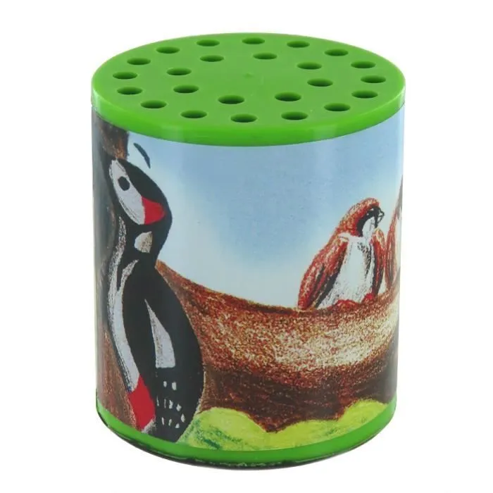 Boîte à meuh ou boîte à oiseau pour entendre le chant mécanique d'un oiseau avec étiquette d'oiseaux amoureux sur une branche-3