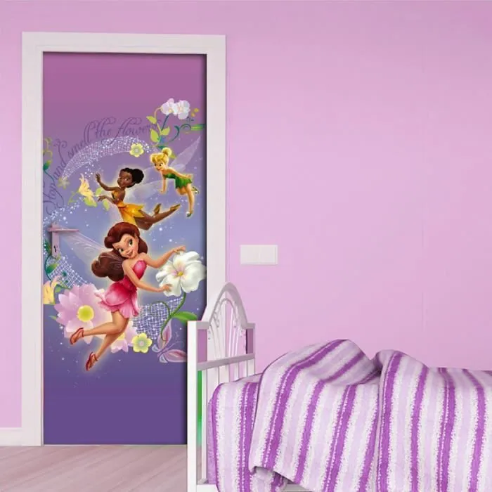 Poster - AG DESIGN - Fée Clochette - Violet - H 202 x L 90 cm - Décoration murale enfant-1