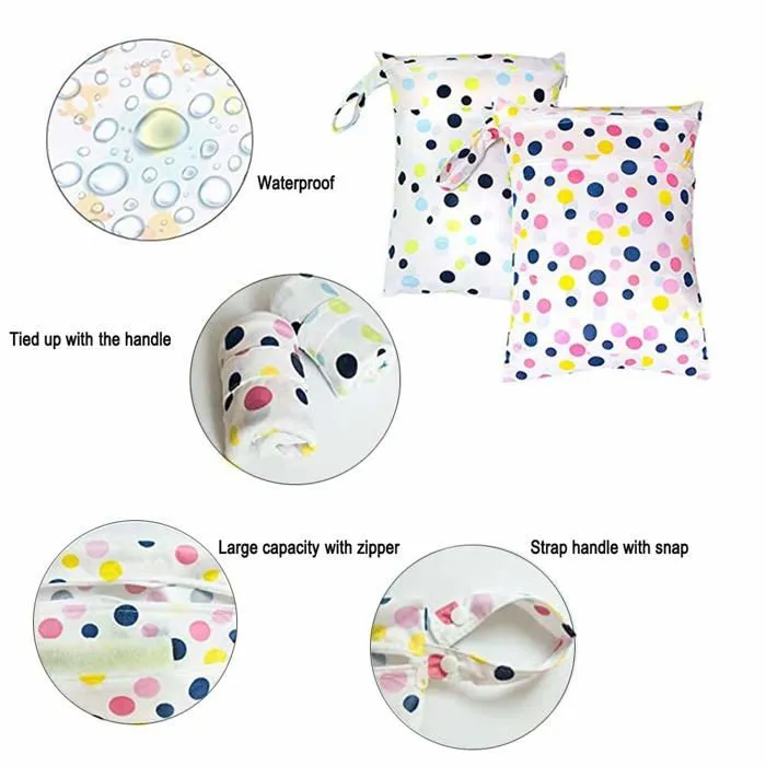 Yuhtech - CAS-WET-BAG-6PS - Sac a Couches Lavables, 5 Pack Sac a Couche de Bebe a Fermeture Eclair Etanche Reutilisable-3