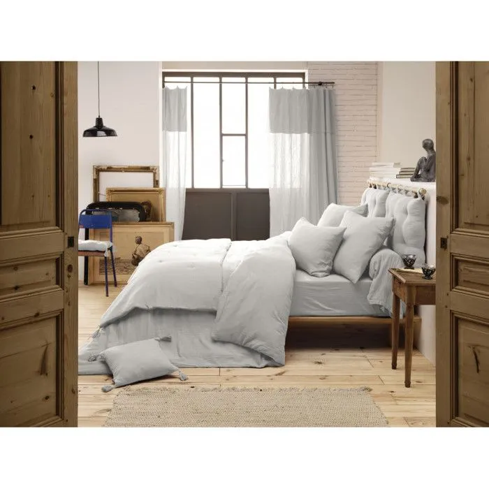 Parure de draps 4 pièces 1 Drap plat 270 x 300 + 1 Drap housse 180 x 200 + 2 Taies 60 x 60 Gaïa Nuage-2