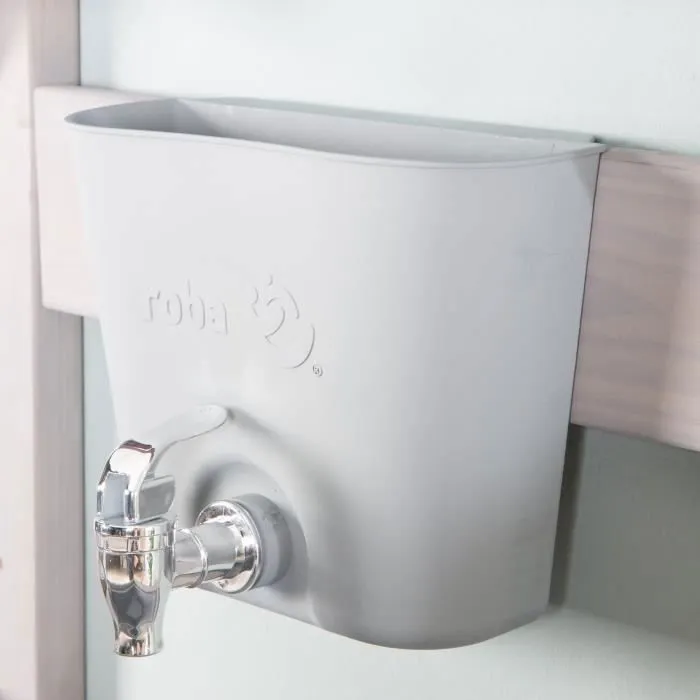 ROBA Jeu Cuisine Enfant à Suspendre pour Extérieur avec Bac Amovible - Jouet d'Imitation avec Accessoires - Bois Massif Gris-1