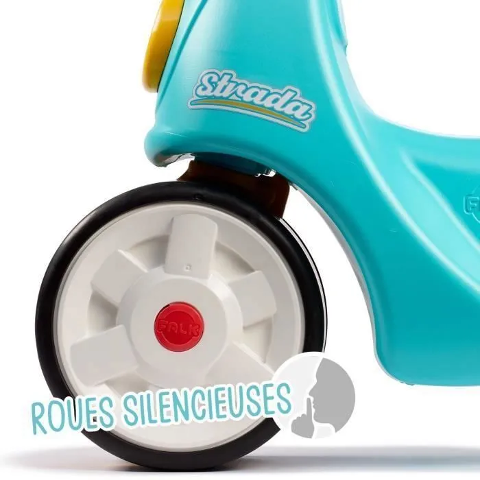 Scooter 1er âge - FALK - Stada - Jaune et bleu - Klaxon manuel - Roues silencieuses - Dès 12 mois - 100% Fabriqué en France-1
