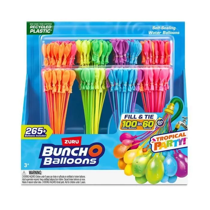 Ballons à eau - ZURU BUNCHO BALLOONS - Tropical Party - 265 ballons - Fermeture automatique - Prêt en 60 sec-1