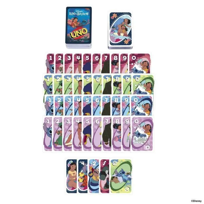 Mattel Games - Disney UNO Lilo et Stitch-Jeu de cartes pour les enfants et la famille JCC10-6