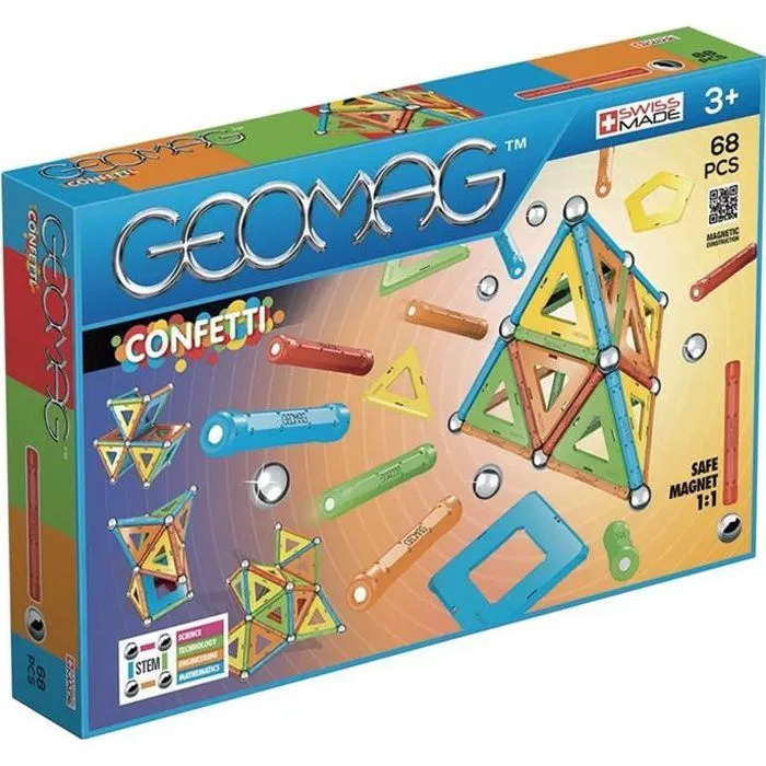 GEOMAG Blocs magnétiques Confetti 68 éléments GEO-355-0