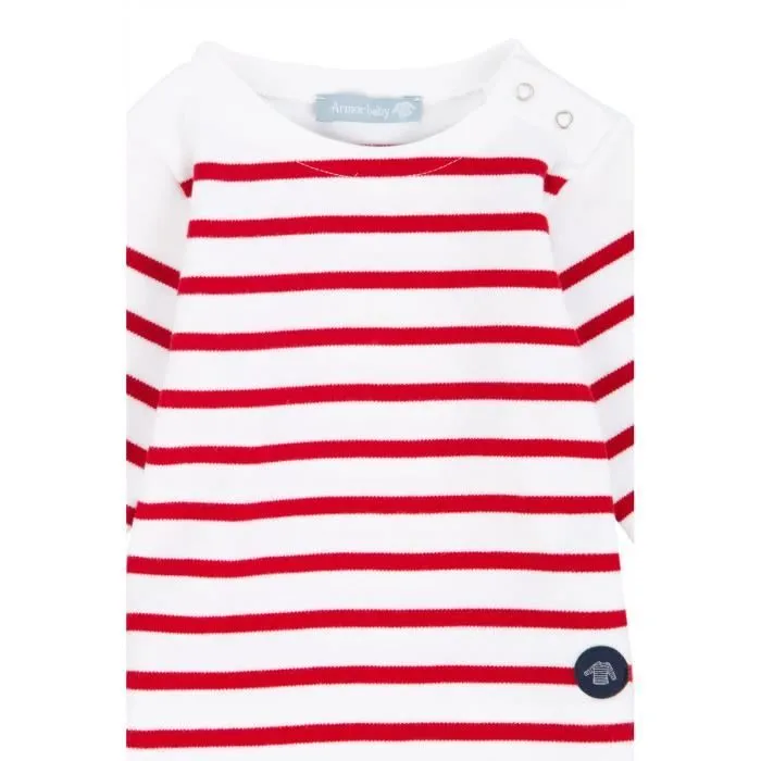 Marinière Bébé - ARMORLUX - Amiral - Coton épais - Manches longues - Col bateau-2