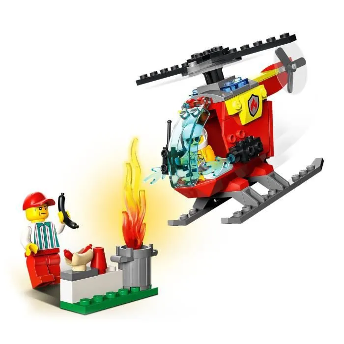 LEGO® 60318 City Fire L’Hélicoptère des Pompiers, Jouet pour Filles et Garçons +4 ans, Figurine Pompier et Brique de Démarrage-1
