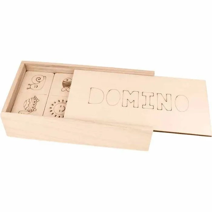 Jeu de société - Bois - Dominos à colorier - 24 pièces - Mixte - À partir de 4 ans-0