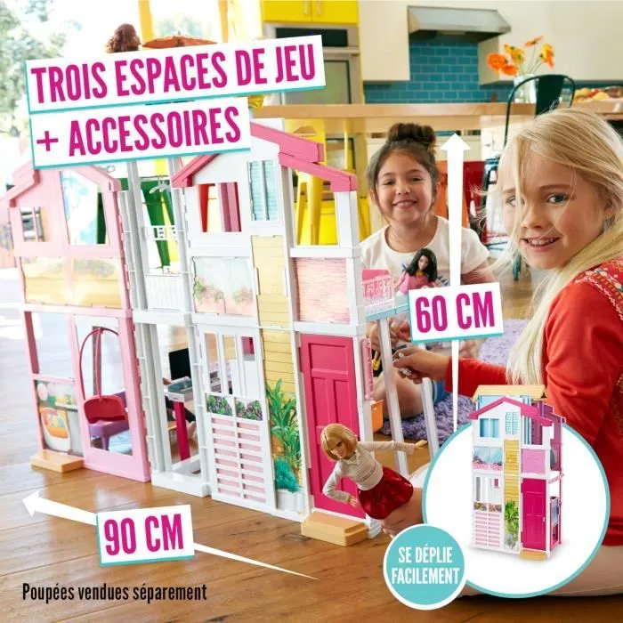 Maison de Luxe - BARBIE - 4 pièces spacieuses - Repliable - Accessoires design-1