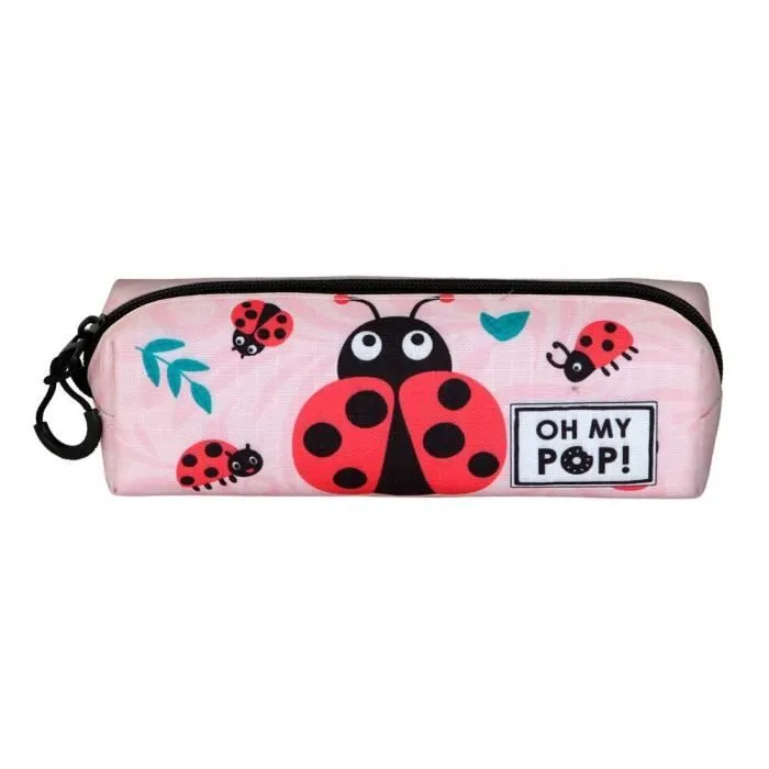 Trousse à crayons - Oh My Pop! - Ladybug - Carré - Rose - Ripstop - Mixte-1