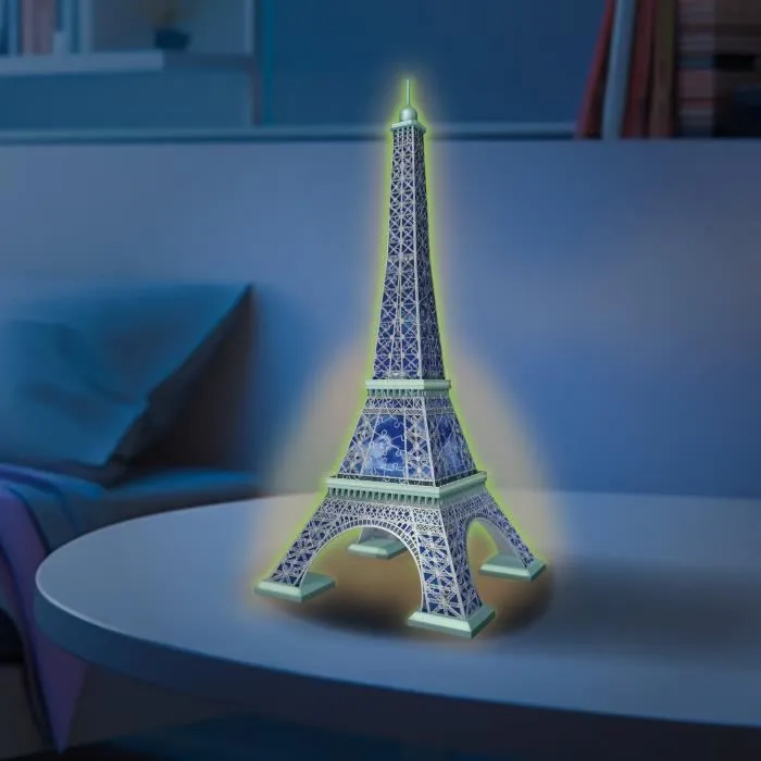 Ravensburger-Puzzle 3D Tour Eiffel phosphorescente 50 ans-Dès 10 ans-216p numérotées à assembler sans colle-Accessoires inclus-11591-2