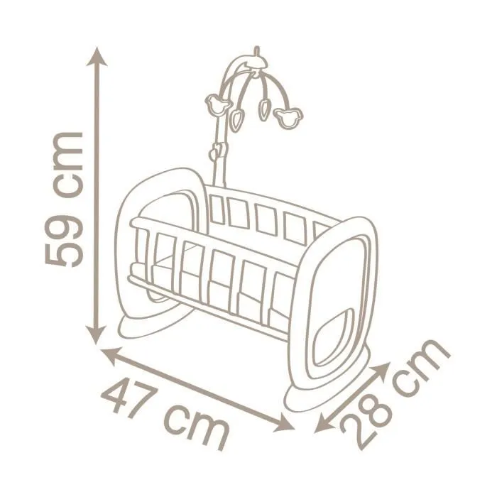 Baby Nurse - Berceau à barreaux Smoby - Pour poupon jusqu'à 42 cm - Fabriqué en France-5