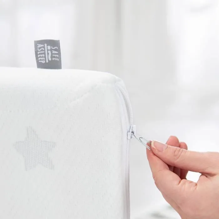 Matelas pour Lit Bébé - ROBA - safe asleep® - 60 x 120 cm - Mousse Respirante - Roulé et Déhoussable - Blanc-2