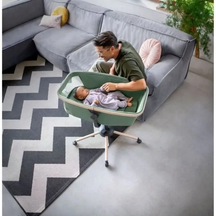 MAXI COSI Transat ALBA tout-en-un, berceau, évolutif, chaise haute (kit vendu séparément), Green, de la naissance à 3 ans-2