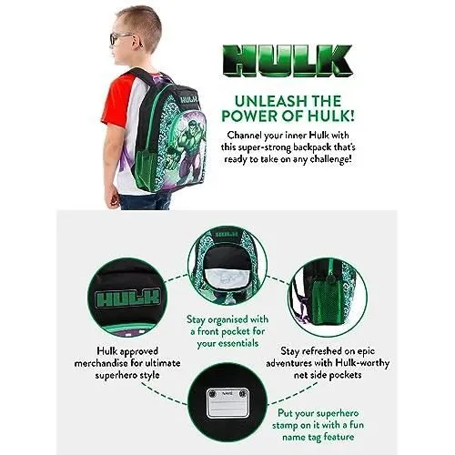 Marvel Enfants l'incroyable Hulk Sac à Dos,Taille unique,Noir-3