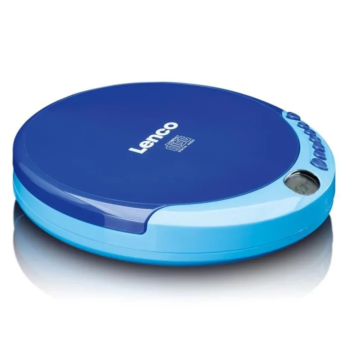 Lecteur CD Portable - Lenco - CD-011 - Écouteurs inclus - Rechargeable - Couleur Bleu-1