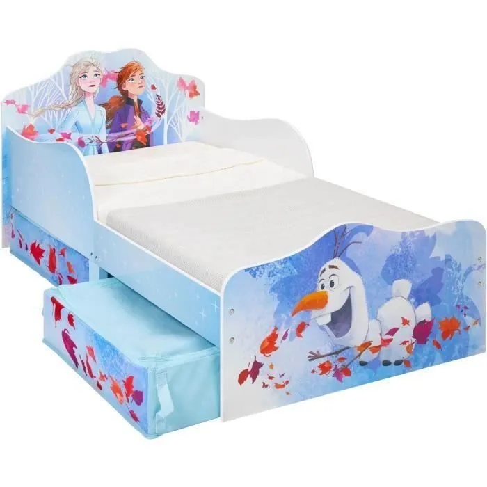 La Reine des Neiges 2 - Lit pour enfants avec tiroirs de rangement sous le lit - pour matelas 140cm x 70cm-0