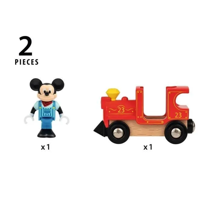 DISNEY Brio Mickey Mouse & Locomotive - Train sans pile pour circuit de train en bois - Ravensburger - Dès 3 ans - 32282-2