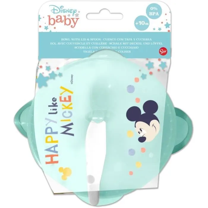 Bol à ventouse - THERMOBABY - Anti-dérapant - Avec couvercle et cuillère - Mickey Cool-4