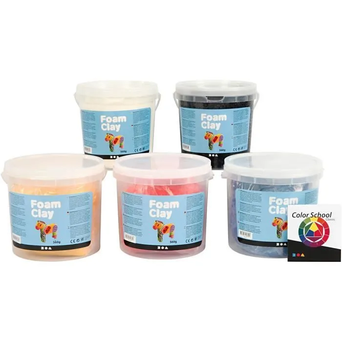Assortiment de pâte à modeler auto-durcissante avec petites billes de frigolite - idéal pour recouvrir ou modeler divers matériaux-0