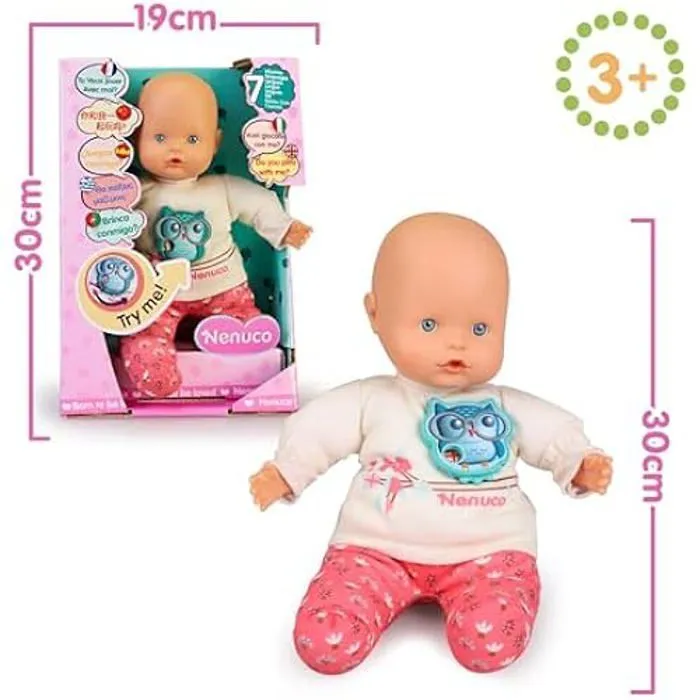 Bebeboutik Poupon Nenuco Parle 7 langues 30 cm