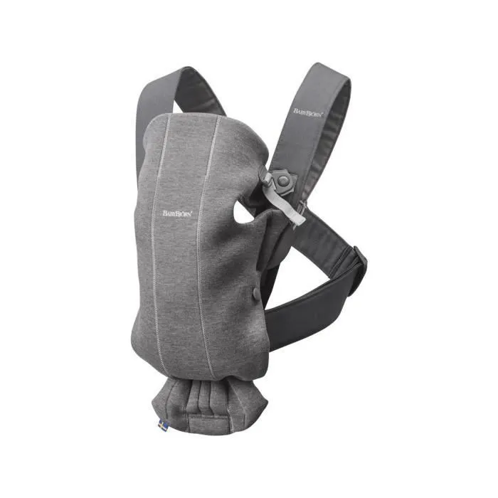 Porte-bébé physiologique BABYBJÖRN Mini en jersey 3D gris foncé - Pour bébés de 0 à 4 mois-0