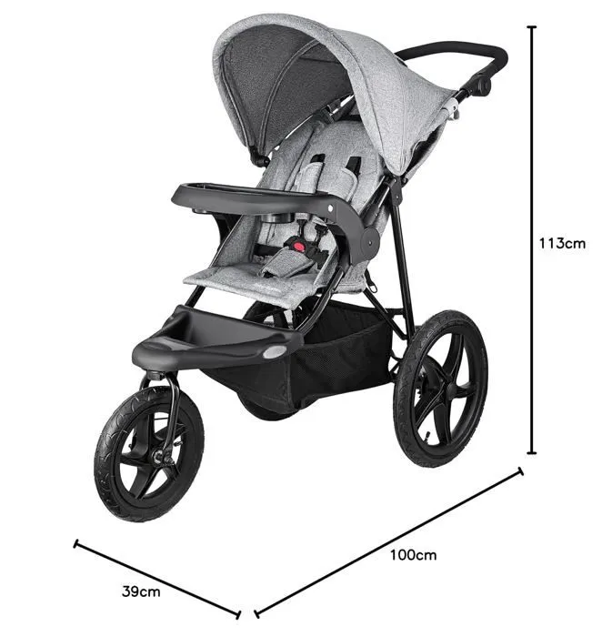Moby-System Poussette Mountain Buggy 3 Roues, Pliable jusqu'à 15 kg, Tourne Facilement, Bandes Réfléchissantes, Ceinture à 5 Points-5