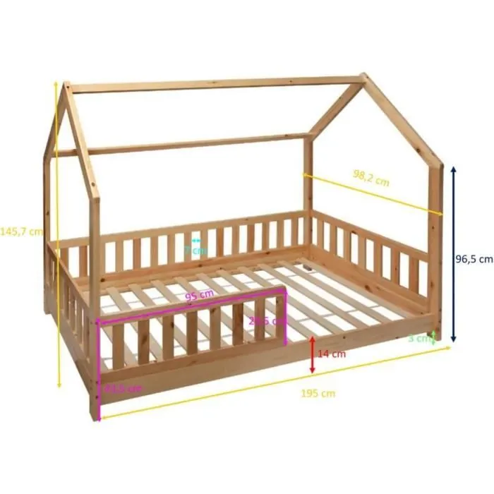 Lit Cabane Oasis Des Rêves Beige 90x190 cm-2
