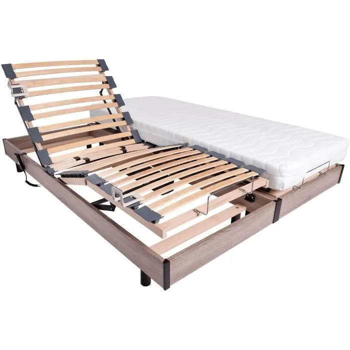 Ensemble relaxation matelas + sommiers électriques 2x70x190 - Mousse - Ferme - TALCA Fabrication française-1