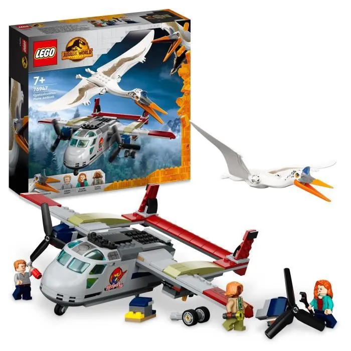 LEGO® 76947 Jurassic World L’Embuscade en Avion du Quetzalcoatlus, Avion avec Figurines de Dinosaures, dès 7 Ans