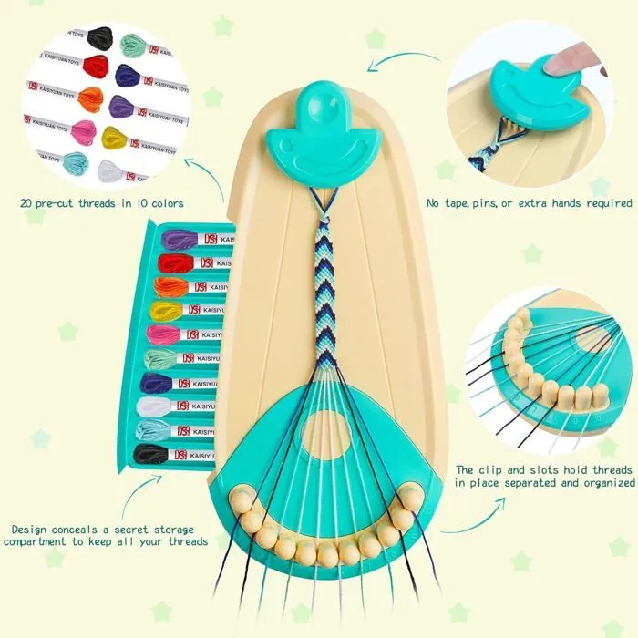 Kit Bracelet Fille, Kit d'artisanat de Bracelet d'amitié pour Filles 6-12 ans, DIY Kit Créatif Enfant Jouet Cadeau de Anniversaire-4