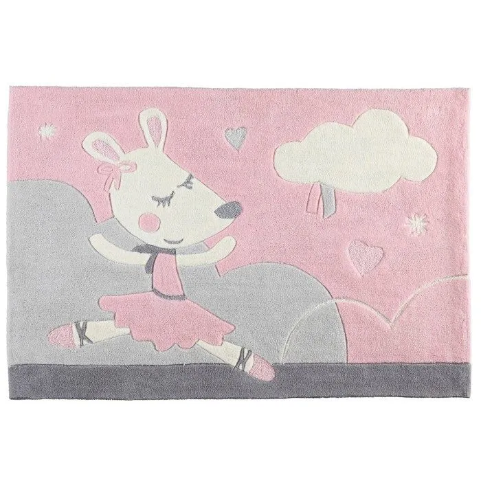 Tapis de chambre tufté 130x90cm en acrylique Rose-0