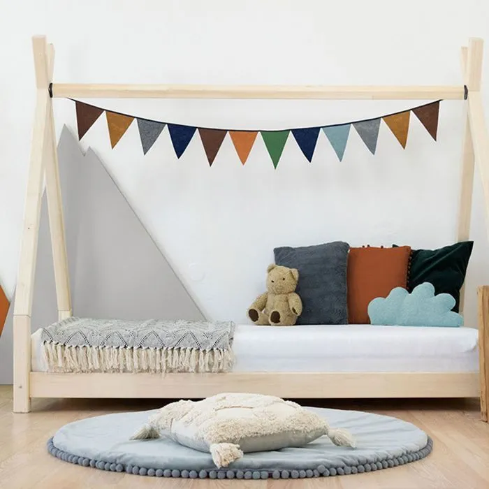 Lit tipi enfant NAKANA 90 x 190 gris clair-2