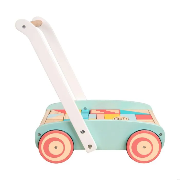 Chariot de marche - TP Toys - Avec cubes en bois FSC - Vert - 12 mois et plus - Mixte-2