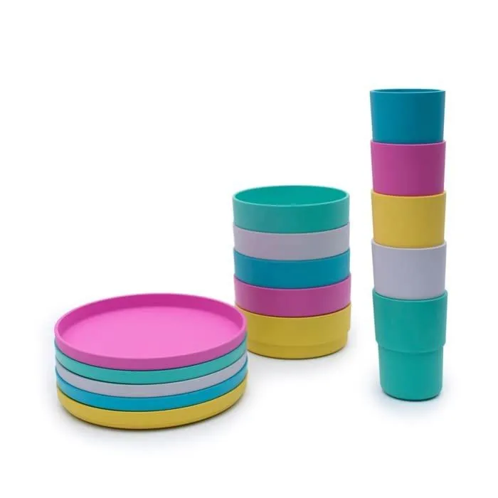 Assiette - plateau repas Bobo-boo - PLAPLAGY - Assiette plate en fibres vegetales pour bebe, sevrage et gruau-1