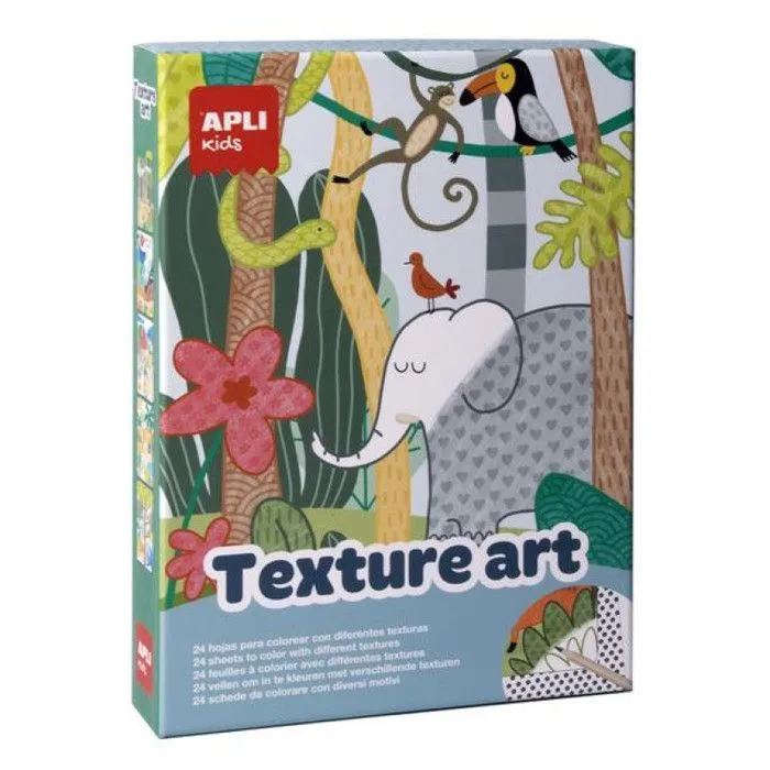 Boite Coloriage avec Textures et 11 Crayons de Couleurs-0