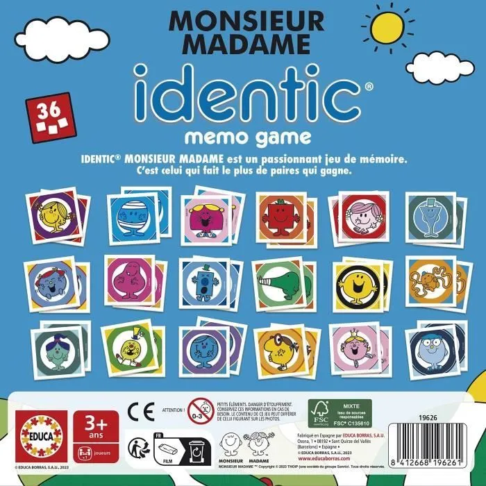 Jeu d'apprentissage - EDUCA - Monsieur Madame - Identic-2