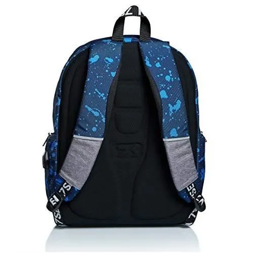 Seven Sac à Dos, Avancé, Street Player Sac à Dos Scolaire Rembourré, Sac à Livres, Filles et Garçons, pour l'École, le Sport & les-2