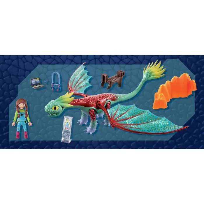 PLAYMOBIL 71083 Dragons Panache & Alex, Figurine de dragon amovible, Dragons : Les Neuf Royaumes, 14 pièces, Dès 4 ans-3