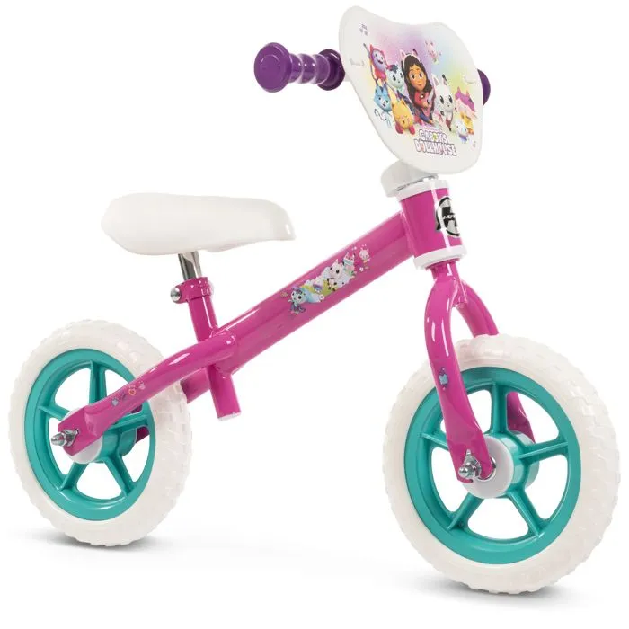Draisienne 10" Gabby et la Maison magique pour filles de 2 à 4 ans, 85-105 cm, rose et turquoise par Huffy-0