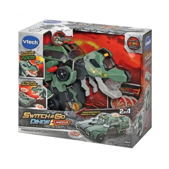 VTECH - Switch & Go Dinos Lanceur - Tyram, Super T-Rex Lance Flammes-2