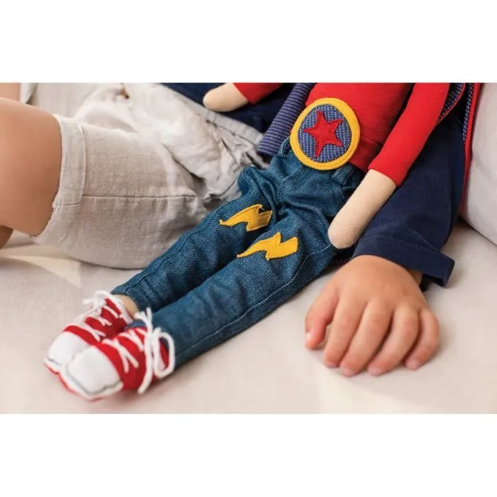 Poupée Enfant - Hoppa - Modèle Lewis - Rouge - 30 cm - Stimule la créativité de l'enfant-1