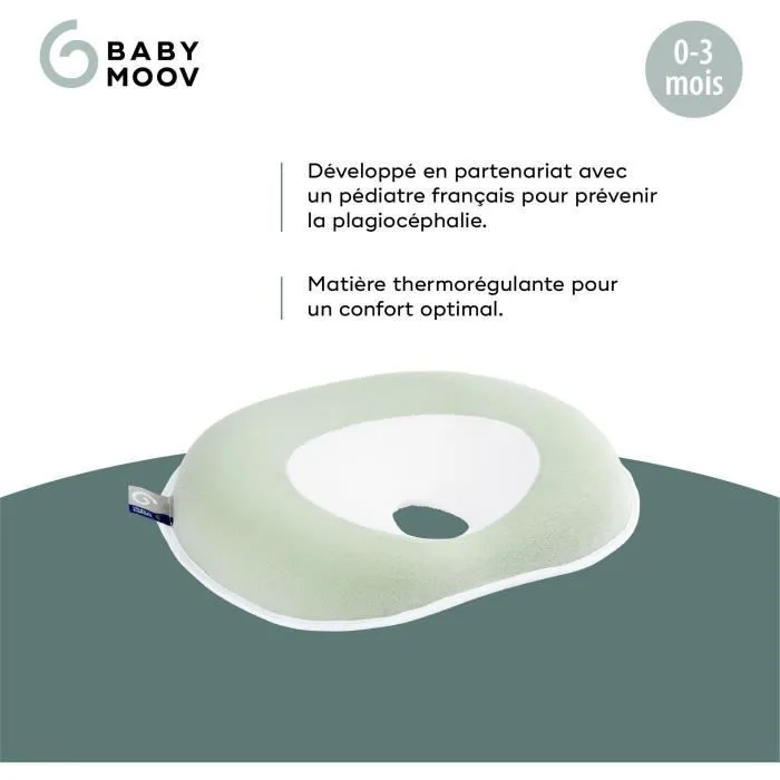 Cale tête bébé - BABYMOOV - Cosyhead - Morphologique pour bébé - Coton bio certifié Oeko-Tex - Fresh Sage Green-2