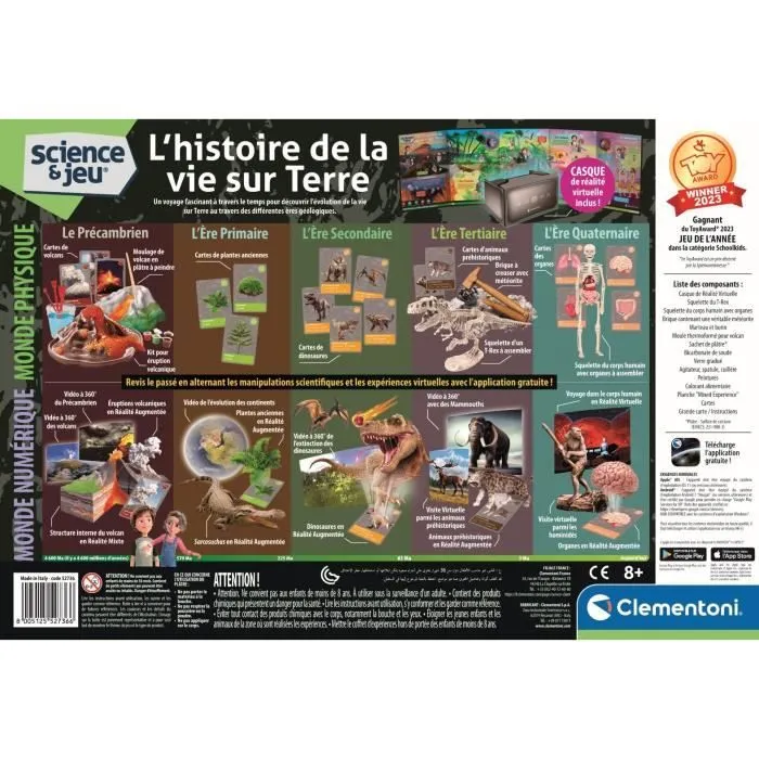 Clementoni - Sciences et jeu - L'histoire de la vie sur Terre - Réalité Virtuelle - Plus de 50 expériences - Fabriqué en Italie-5